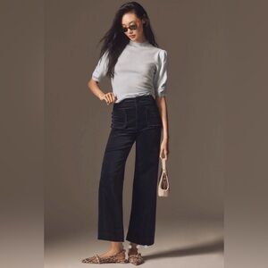 NWT The Colette Scallop Pocket Corduroy Cropped Wide-Leg Pants Maeve 30 Tall